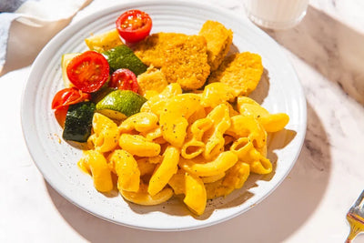 Chickn Nuggets with Dairy Free Mac & Cheese