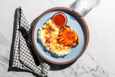 Buffalo Chicken Breast with Loaded Cauliflower Mash