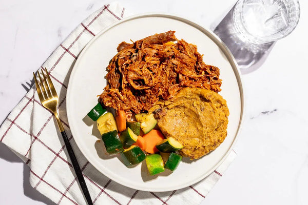 BBQ Pulled Pork with Sweet Plantain Mash
