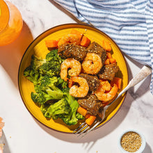 Korean Beef & Shrimp Bowl with Butternut Squash