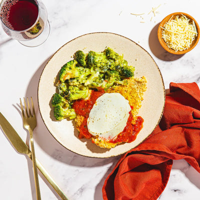 Chicken Parmesan with Spaghetti and  Broccoli