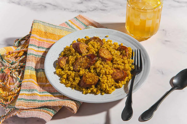 Cajun Dirty Cauliflower Rice with Sausage