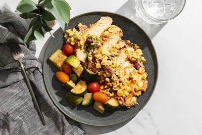 Buttermilk Chicken with Jalapeno Cream of Corn