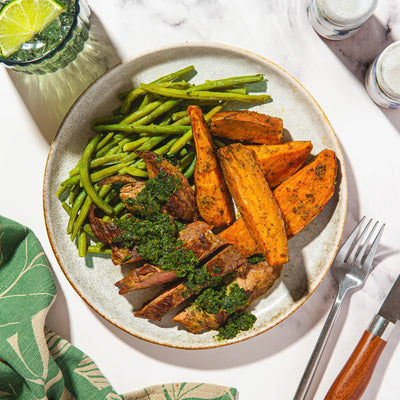 Filet Mignon, Sweet Potato and Green Beans