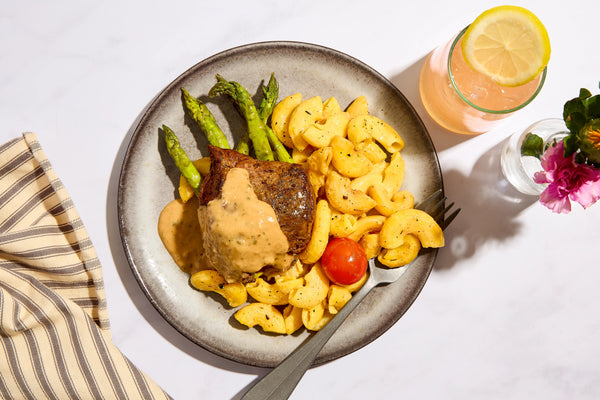 Filet Mignon with Truffle Mac & Cheese