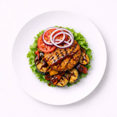 • Chickpea & Sweet Potato BBQ Burger