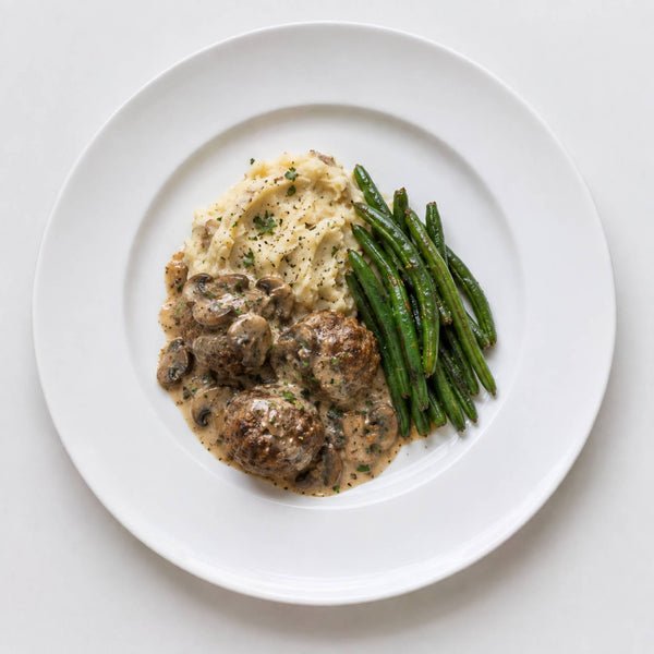 • Swedish Meatballs & Garlic Mashed Potatoes