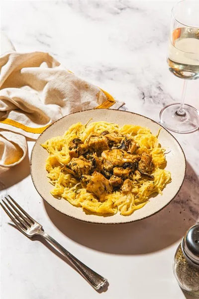 Italian Creamy Chicken with Roasted Mediterranean Vegetables