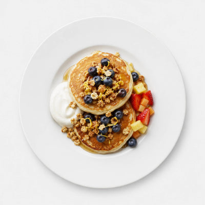 Blueberry Lemon Protein Pancakes