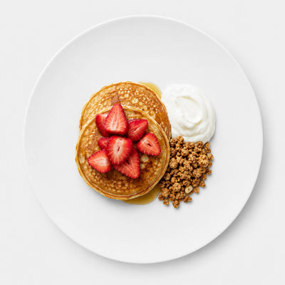 • Strawberry Shortcake Protein Pancakes