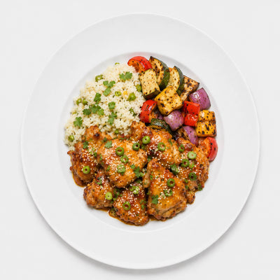 Orange Glazed Chicken with Cilantro Lime Rice