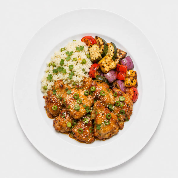 Orange Glazed Chicken with Cilantro Lime Rice