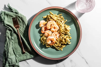 Pesto Shrimp with Linguine