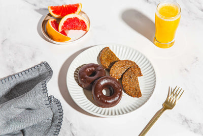 Chocolate Donuts with Vegan Patty (V)
