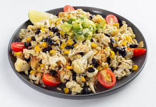 • Chili-Lime Roasted Cauliflower Burrito Bowl