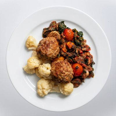 Italian Beef Meatballs with Roasted Vegetables