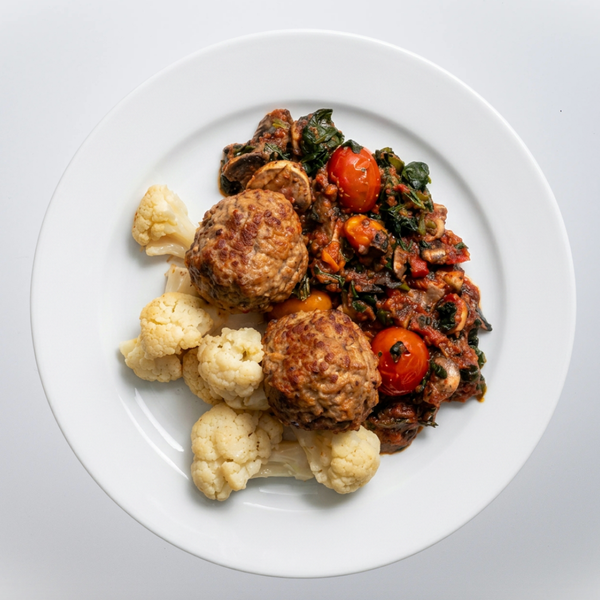 Italian Beef Meatballs with Roasted Vegetables