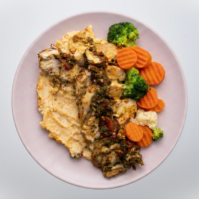 Sundried Pesto Chicken with Parsnip Puree