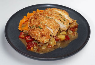 Pollo náufrago con costra de coco