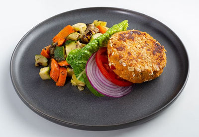 • Chickpea & Sweet Potato BBQ Burger