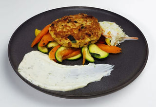 • Handmade Wild Caught Salmon Burger